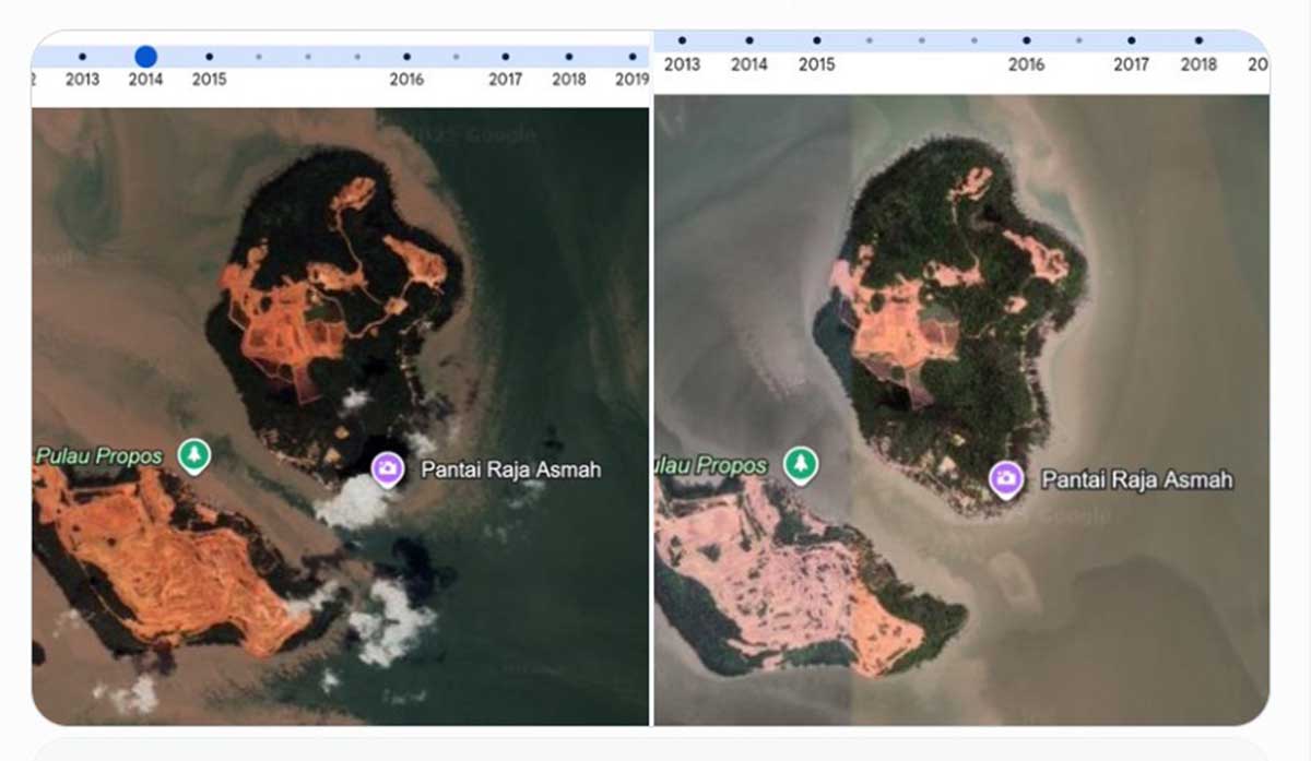 Pulau Kecil di Kepri Rusak Parah, Jejak Tambang Bauksit Terungkap dari Citra Satelit