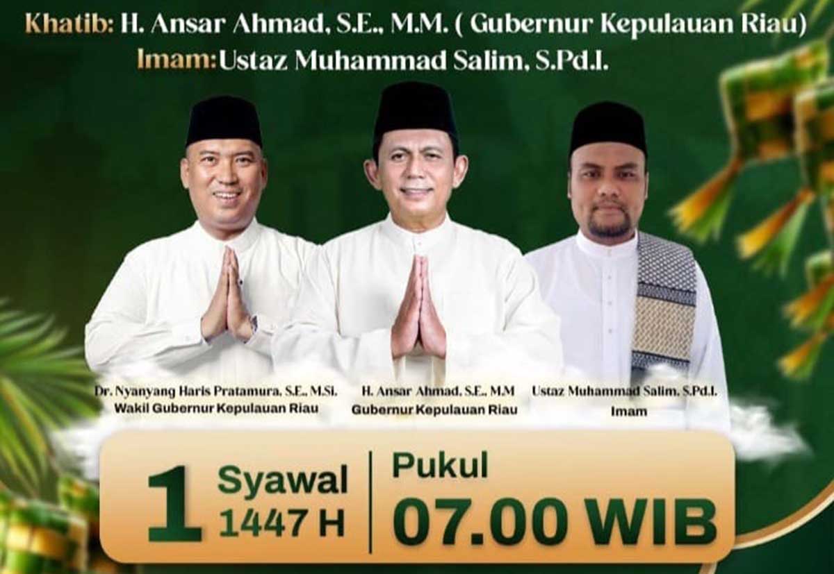 Mau Salat Idulfitri Bareng Gubernur Kepri? Catat Lokasi dan Jadwalnya
